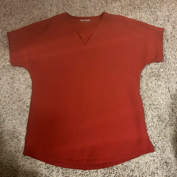 Mandala Scrub Top Size Small Burnt Orange - Picture 5 of 6
